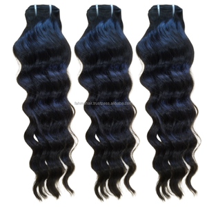 Extensiones de cabello de máquina de trama doble de lujo 100% humano Remy virgen cutícula alineada indonesio ondulado venta al por mayor - Product Image 1