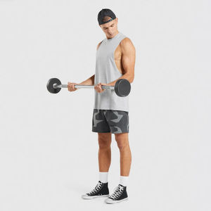 Débardeur tricoté en coton personnalisé à séchage rapide pour hommes avec Logo personnalisé été conception ample sans manches débardeur porter gilet de sport - Product Image 6