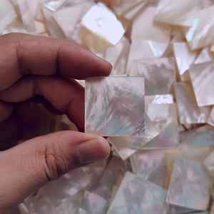 แผ่นเปลือกหอยธรรมชาติสีขาวเปลือกหอยมุกงานฝีมือไม้กางเขนขัดเงาเครื่องประดับตกแต่งบ้าน - Product Image 3