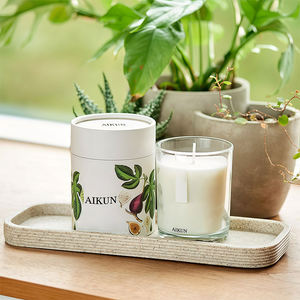 Aikun เทียนหอมระเหยกลิ่นมะลิกุหลาบขี้ผึ้งถั่วเหลืองตามสั่งสำหรับผ่อนคลายในบ้านสปาสั่งติดป้ายได้ตามต้องการ - Product Image 1