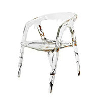 Chaise minimaliste en résine époxy transparente en cristal salon goutte d'eau feuille Art Design fauteuil chaise de salle à manger pour restaurant