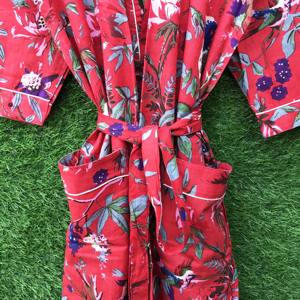 Femmes léger coton imprimé Kimono Robes col en v peignoir vêtements de nuit long tricot dames vêtements de détente décontracté nuisettes pour l'hiver - Product Image 5