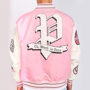 OEM personalizado Chenille bordado Logo chaqueta béisbol algodón Letterman bombardero chaquetas de talla grande Letterman Varsity chaquetas para hombres - Product Image 4