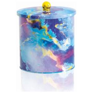 ที่จับ4.1L กระป๋องโลหะทรงกลมขนาด175x180มม. เนื้อหินอ่อนสีชมพูและสีทอง - Product Image 1