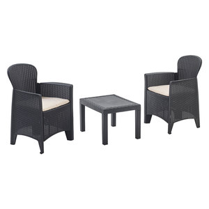 Set da Giardino in Polipropilene 'Akita' Antracite - Product Image 1