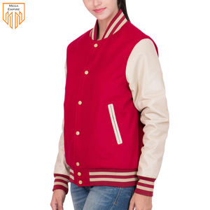Chaquetas Varsity Impermeables, Transpirables y Cortavientos Más Vendidas para Mujer, MEGA EMPIRE, Personalizables, Estilo Urbano, Manga de Cuero, Lana - Product Image 6