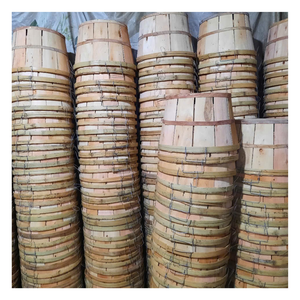 Cesta de cangrejo de madera más vendida: Bushel redondo de madera de acacia hecho a mano, cesta de bushel de cangrejo de madera natural - Product Image 5