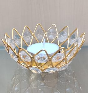Bowl Shaped Tea Light <b>Candle</b> Votive Holder Quality Metal <b>Crystal</b> for Home Office Festive Diwali Wedding Christmas Birthdays - Product Image 1