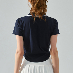 Solid Color Quality Sports Wear <b>Polo</b> <b>Neck</b> Business <b>Women</b> Custom <b>Polo</b> Shirt White Dye Black Stripe Aesthetic <b>Women</b> <b>Polo</b> T-shirts - Product Image 5