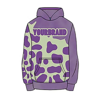 Conjunto Deportivo Personalizado con Estampado Sólido y Transpirable, Sudadera con Capucha, Pantalones Cortos, Gorro, Morado y Verde, Ropa Urbana con Pedrería, Logotipo de tu Marca OEM
