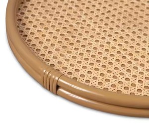 Bandejas de servicio de ratán redondas ecológicas para la decoración del hogar Diseño de cocina Almacenamiento de alimentos Hecho en Vietnam - Product Image 4