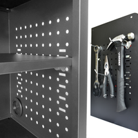 Armoire à outils murale en acier noir mat thermolaqué, capacité 125 kg, personnalisable pour entrepôt, certifiée ISO 9001, vente en gros OEM