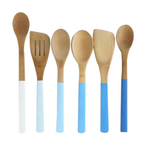 Ensemble de cuillères imprimées en bois de mangue Cuillère de cuisine Dernier artisanat de créateur Ensemble de cuillères de service imprimées en bois - Product Image 6