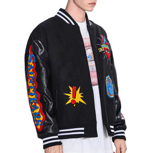 แจ็กเก็ตเบสบอลสำหรับผู้ชายเสื้อแจ็กเก็ตกันหนาวแบบลำลองปกตั้งมีหลายสี - Product Image 2