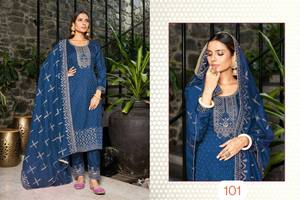 Derniers vêtements ethniques de créateur indien de haute qualité Salwar exclusif en soie avec broderie séquentielle Fournisseur de Surat - Product Image 4