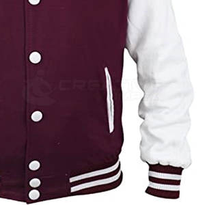 Logo personnalisé Veste Letterman de qualité supérieure avec col montant Manches longues À la mode Confortable Laine Polaire Taille 4XL - Product Image 6