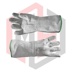 Half Sleeve Smooth Leather Welding <b>Gloves</b> Heat Fire Resistant Anti-Static Mig Tig Stick Forge BBQ Tear-Resistant 11 oz <b>Knit</b> - Product Image 6