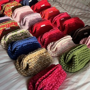 2025 nóng nhất bán hỗn hợp màu sắc ngọt ngào 100% bông sợi crocheting handmade ly hợp túi cho mùa hè - Product Image 3