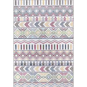 Handmade Washable Kilim <b>Rug</b> with Red Medallion Design Abstract Hallway Pattern Industrial <b>Boho</b> Style-Netline Home RW1005 - Product Image 1