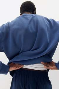 Sudaderas de cuello redondo de gran tamaño de alta calidad para mujer, jersey liso de manga larga, venta al por mayor, estampado de lavado ácido de invierno de talla grande - Product Image 5