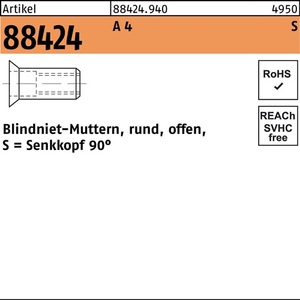 Tuerca Remachable Ciega R 88424 SEKO M8/4.0-6.0 A4 Paquete de 100 Piezas - Product Image 1