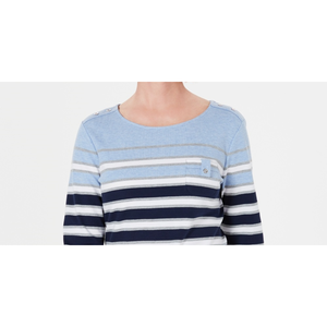 Top in maglia a righe con tasche Serena da donna di Karen Scott, blu - Disponibile nelle taglie Petite e Medium - Product Image 2