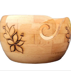 Support en bois pour bobines de fil 7 x 4 pouces, bol de rangement fait main pour le tricot et le crochet - Product Image 1