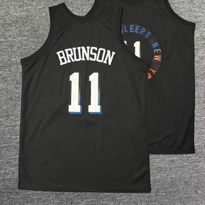 Maillots de basket-ball avec logo personnalisé, ensemble d'éventail de broderie, maillots de basket-ball respirants avant court de grande taille - Product Image 2