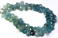 Perles de Grandidierite vertâtre en forme de poire, 8-10 mm, Gemmes naturelles de Grandidierite facettées de haute qualité, 116 carats, 8 pouces, en vrac