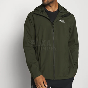 2024 Men's Waterproof Canvas Zip-Up <b>Jacket</b> Custom Printed <b>Long</b> Winter Outdoor <b>Rain</b> <b>Jacket</b> Embroidery Decoration Windproof Hiking - Product Image 1