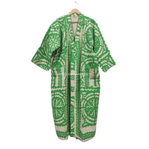 Robe Maxi en coton indien, tenue de nuit, Style Kimono, fait à la main, avec des applications, nouveau modèle, vente en gros - Product Image 5