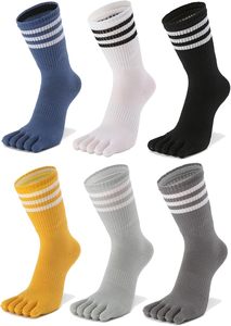 Venta al por mayor logotipo personalizado cinco dedos de la tripulación calcetines deportivos de compresión que absorbe la humedad hombres atléticos fútbol baloncesto ciclismo correr - Product Image 4