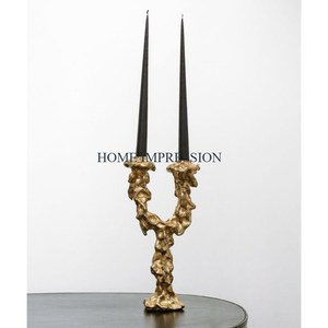 <b>Large</b> Size Gold Plated Metal ARC Export Candlestick Holder Handmade Premium Quality Table Decor Centerpiece for Home Decoration - Product Image 2