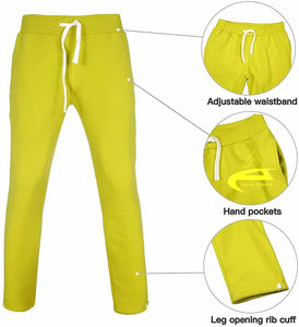 CST ชุดวอร์มผ้าฟลีซสำหรับผู้ชายชุดออกกำลังกายผ้าฟลีซสีเหลืองเรืองแสงออกแบบได้ตามต้องการพร้อมโลโก้สำหรับฤดูหนาว - Product Image 5