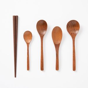 Juego de utensilios de cocina de madera de teca natural o acacia para hornear con soporte para cuchara Juego de cucharas de cocina de madera y soporte para utensilios - Product Image 2