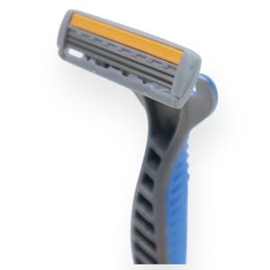 มีดโกนนิรภัยแบบใบมีดสามใบมีดสแตนเลสสตีลพร้อมที่จับพลาสติกดีไซน์สองสี - Product Image 4