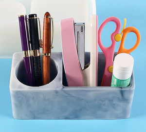ที่ใส่ปากกาเรซินสำหรับจัดระเบียบโต๊ะสำหรับตกแต่งบ้านอุปกรณ์บนโต๊ะอาหารที่เก็บปากกาในสำนักงานที่บ้านหรูหรา - Product Image 3