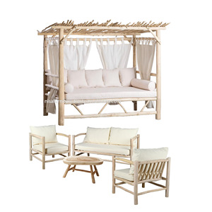 Branche naturelle Bois de teck Gazebo moderne Patio Extérieur Canapé Ensemble Style Meubles de jardin Produit d'exportation De l'Indonésie Fabricant - Product Image 1