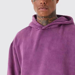 Sudadera con capucha de algodón de invierno de alta calidad, sudaderas personalizadas, tela de lana gruesa de 300g para hombres y mujeres, logotipo personalizado de lavado ácido cómodo - Product Image 4