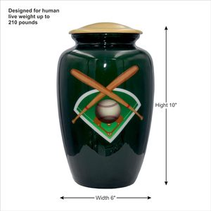 Urna de cremación para amantes del béisbol, urna funeraria de béisbol de tamaño adulto con bolsa de terciopelo - Product Image 5