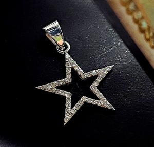 Pendentif à breloque étoile en argent fin certifié pour femme FG VVS personnalisé diamant cultivé en laboratoire bijoux de fiançailles et de mariage - Product Image 4