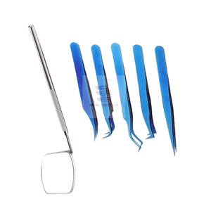 Venta al por mayor de pinzas de extensión de pestañas de acero inoxidable con espejo - Product Image 5