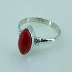 Anillo de Plata de Ley 925 con Coral, Hecho a Mano, Estilo Boho, con Incrustaciones de Piedras de Nacimiento de Noviembre, Regalo Perfecto para Ella en Cumpleaños o Aniversario - Product Image 2