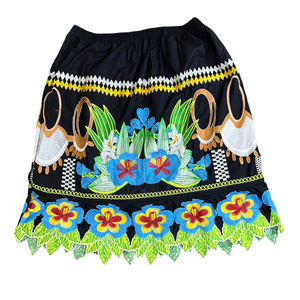 Etiqueta privada diseño único Floral Midi falda 2025 verano moda cintura elástica plisada línea A faldas largas fluidas bordado - Product Image 4