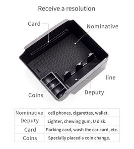 Caja de reposabrazos para consola central interior, bandeja de inserción para Volkswagen Passat B8 2016-2019 - Product Image 2
