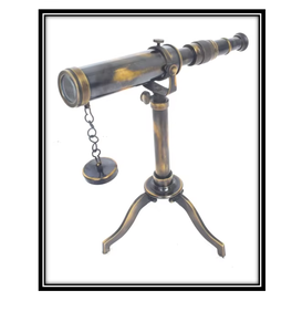Trio élégant antique téléscope classique en métal et jumelles type réfractant - Product Image 4