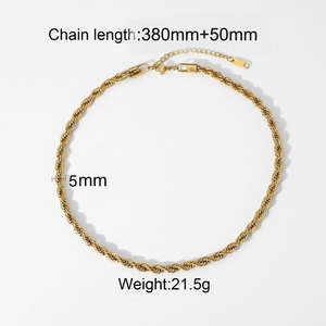 Collier en argent sterling plaqué or 18 carats, chaîne cubaine et chaîne serpent, avec diamants de laboratoire, style hip-hop pour femmes et hommes - Product Image 4