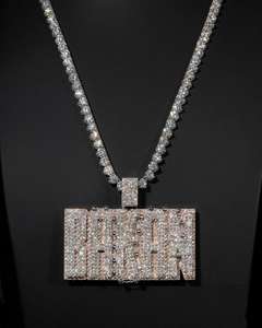 จี้เงินแท้สีโรสโกลด์925ตัวอักษรขนาดใหญ่สไตล์ฮิปฮอปแบบกำหนดเองน่ารักสำหรับผู้ชายผู้หญิง - Product Image 1