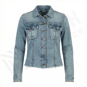 Veste en jean décontractée personnalisée pour hommes, grandes tailles, 100% coton, option logo sur le devant, respirante, veste d'hiver - Product Image 1