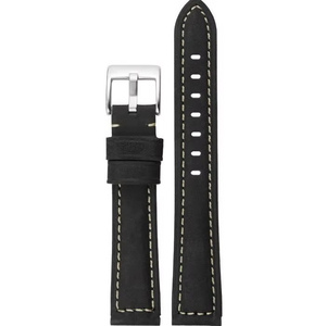 Bracelet de montre intelligent unisexe 388 en cuir noir de luxe avec boucle en acier inoxydable, souple et réglable, pièce de rechange pour montre - Product Image 1